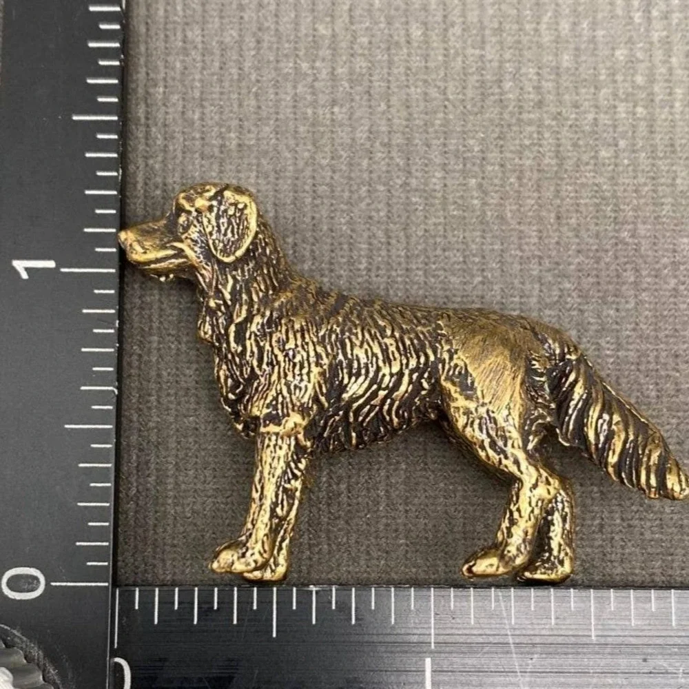 Brass Golden Retriever Dog Figurine Standing Desk Decor Dog Lover Gift